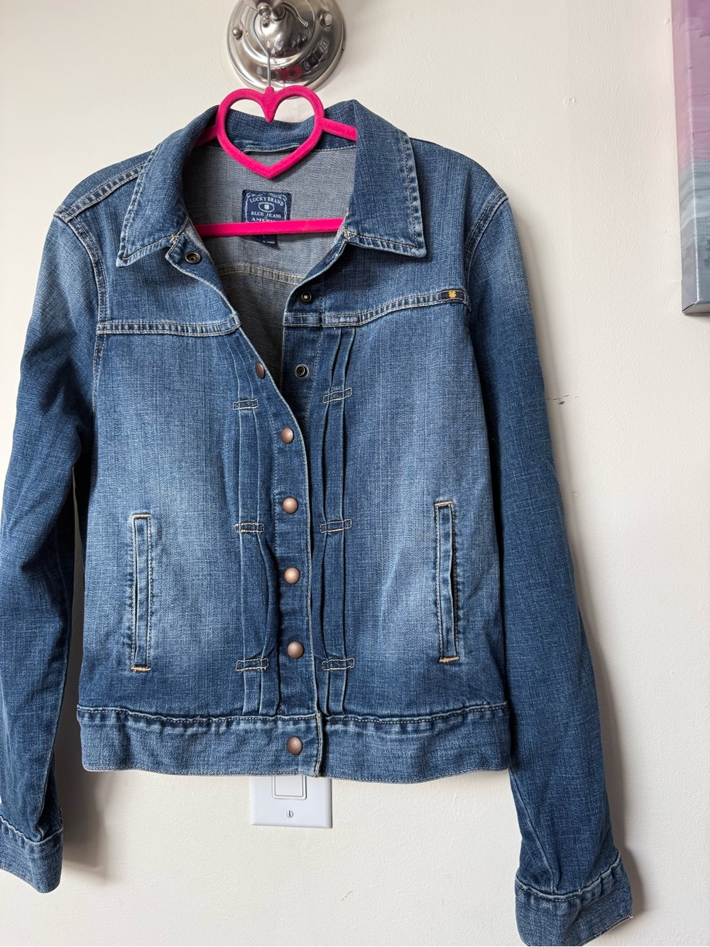 Lucky Brand Blue Denim Jean Jacket with Copper Buttons